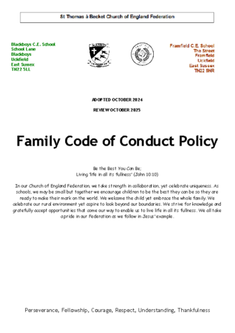 Family Code of Conduct Policy