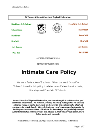 Intimate Care Policy