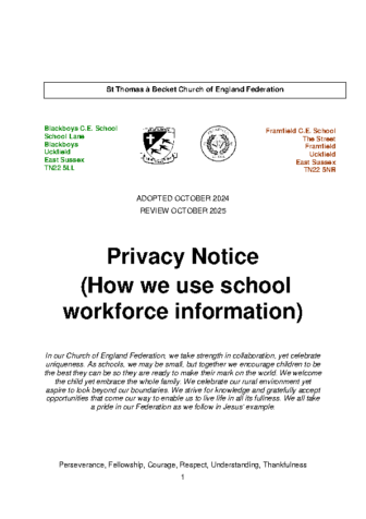 Privacy Notice Workforce