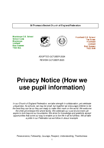 Privacy Notice (How we use pupil information)