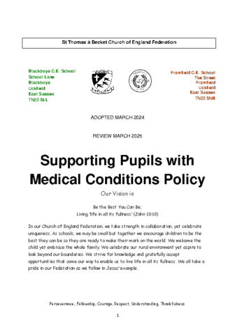 Supporting Pupils with Medical Conditions Policy