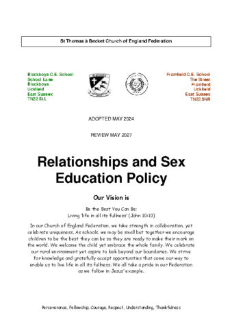 Relationships & Sex Education Policy