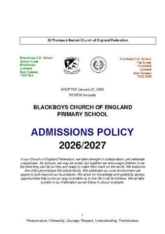 Admissions Policy 2026-27